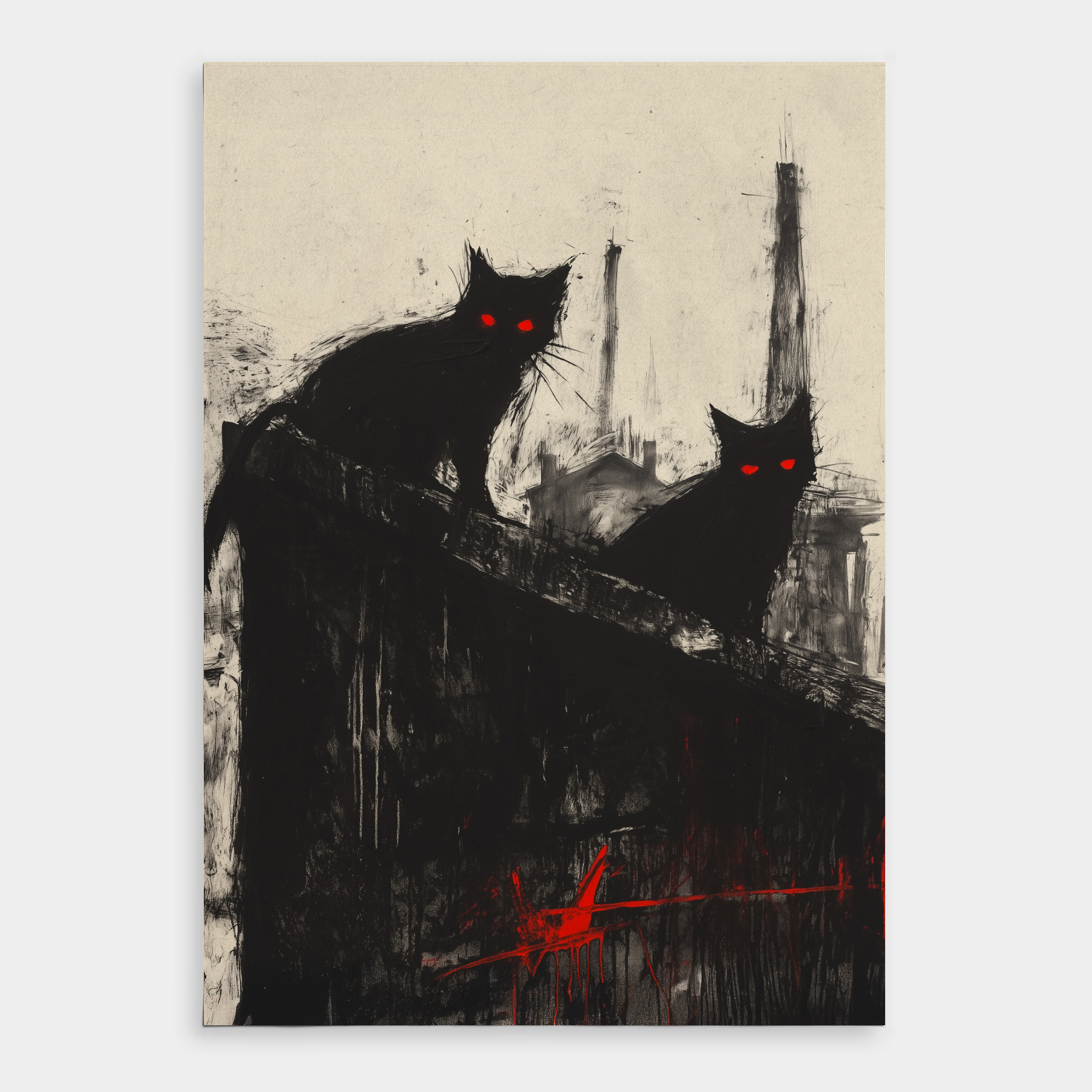 Cats On A Roof Nearby Locke House Print