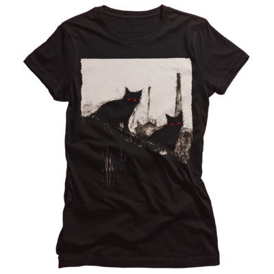 Cats On A Roof Nearby Locke House Ladies T-Shirt