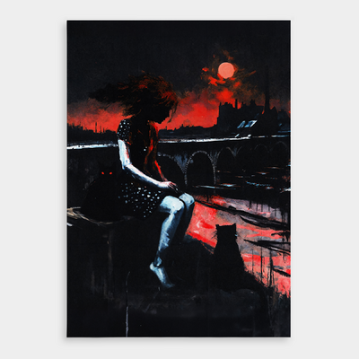 Lenore Blackwell and the Cats That Crossed the Takers Draughtbridge Print