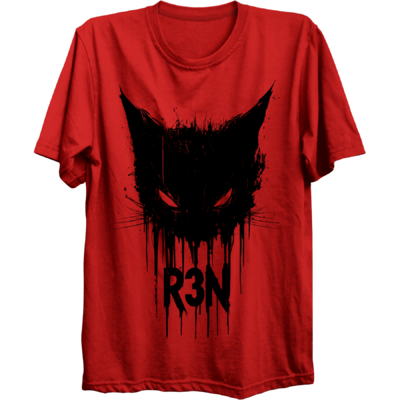 R3N Cat Logo Red T-Shirt