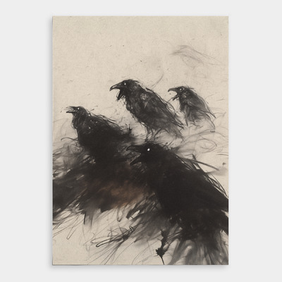 Screaming Crows Print